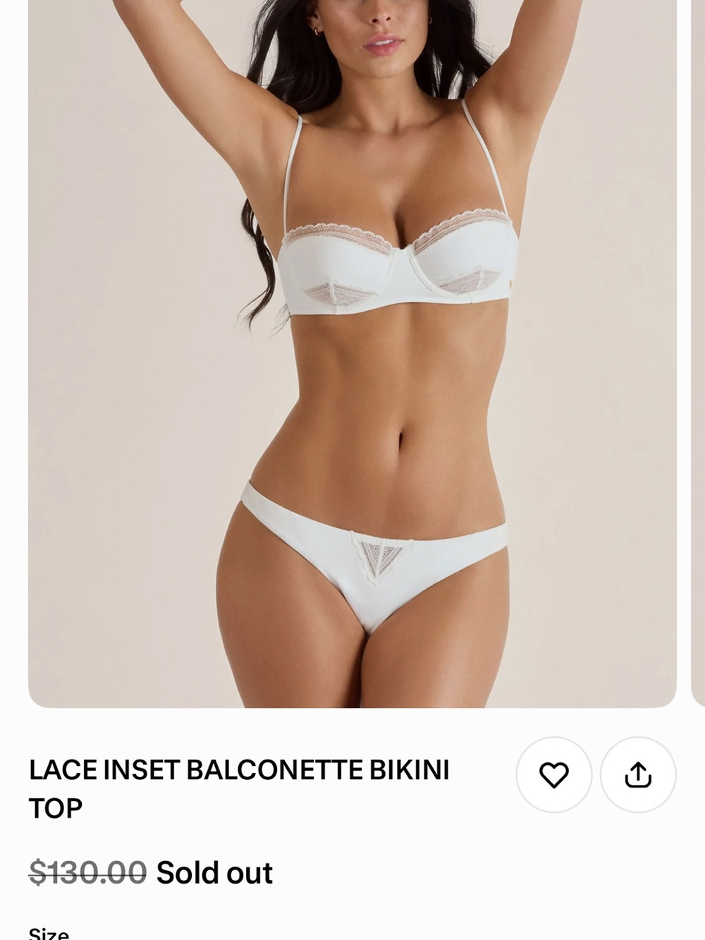 Kiki de Montparnasse White Lace-Trim Bikini Top
